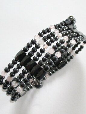 Hematite & Rose Quartz Bead Wrap Bracelet